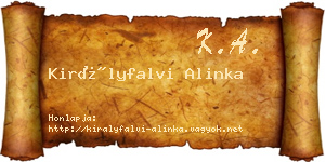 Királyfalvi Alinka névjegykártya